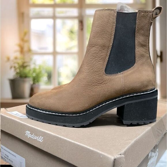 🆕 🔥 MADEWELL 🔥Carina Platform Chelsea Boot Burled Wood Size 7.5 - Picture 6 of 16